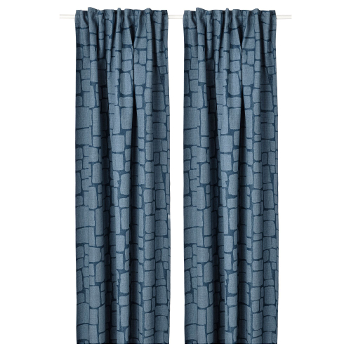 Комплект штор IKEA LONNSTAVMAL, Синий, 145х250 см, 2 шт
