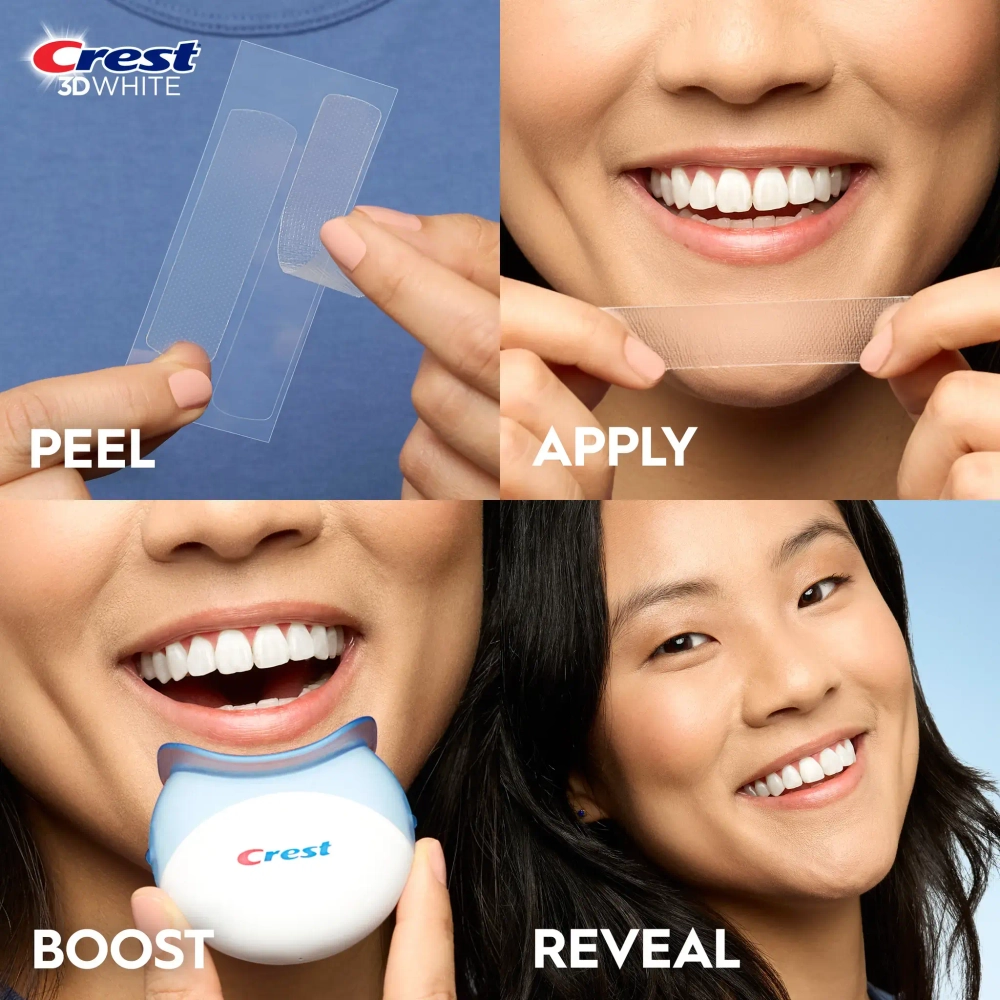 Отбеливающие полоски для зубов Crest 3D Whitestrips Sensitive Plus LED Light (Уценка)