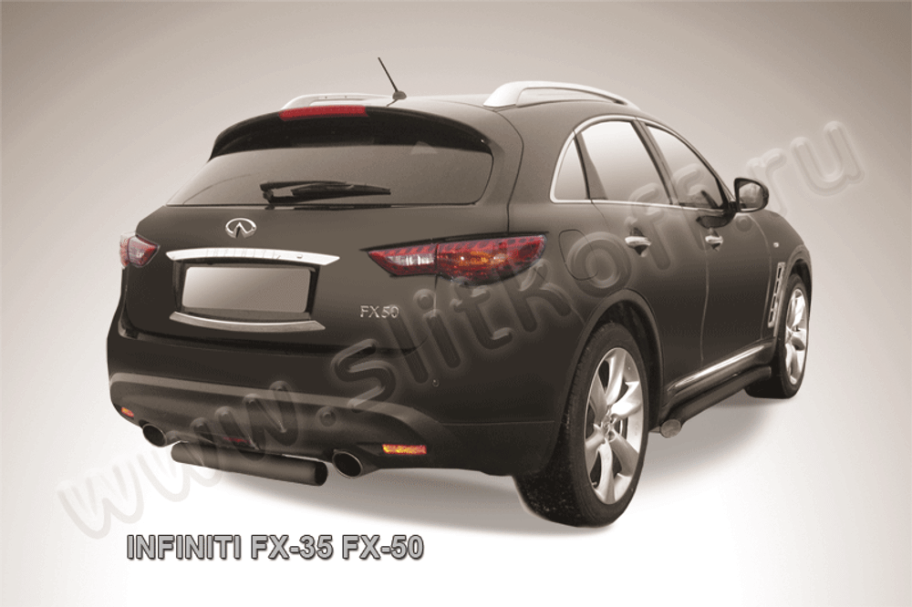 Защита заднего бампера Infiniti FX-35; FX-50 (2008-2012) d76 черная