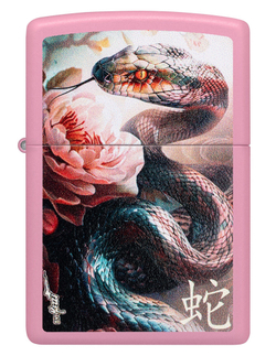 Зажигалка ZIPPO Mazzi Anaconda с покрытием Pink Matte, латунь/сталь, розовая, матовая, 38x13x57 м, ш
