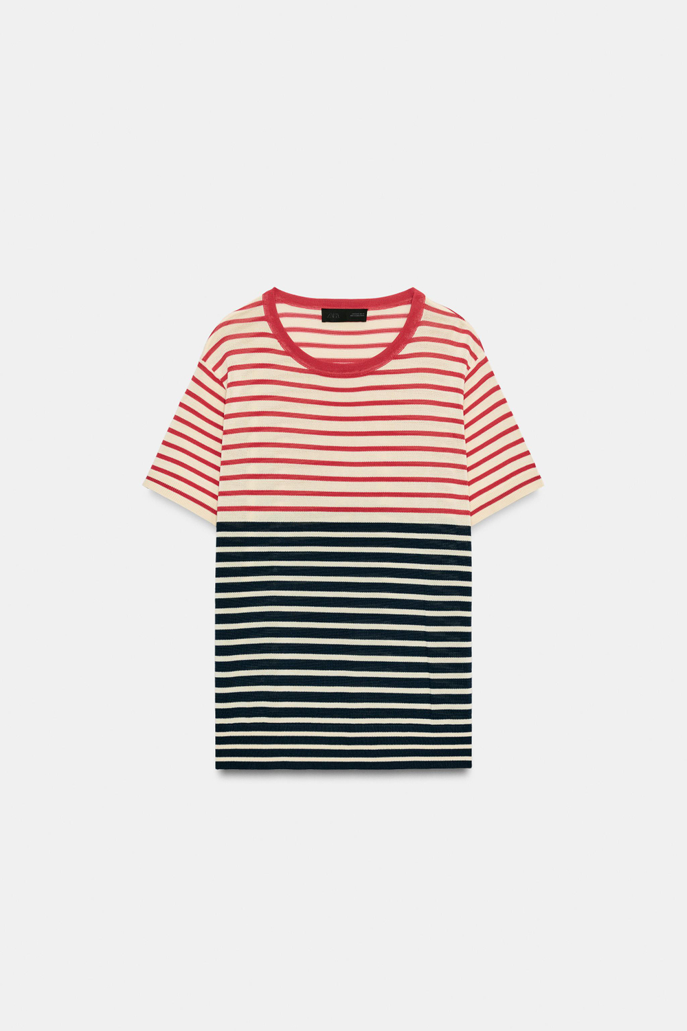 ТРИКОТАЖНЫЙ ТОП В ПОЛОСКУ — ZARA