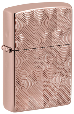 Зажигалка Zippo Armor® Hearts с покрытием Rose Gold, латунь/сталь, розовое золото, 38x13x57 мм