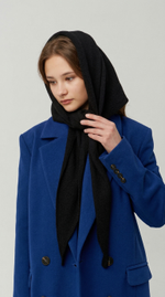 Оренбургский платок-косынка К401-07 черный