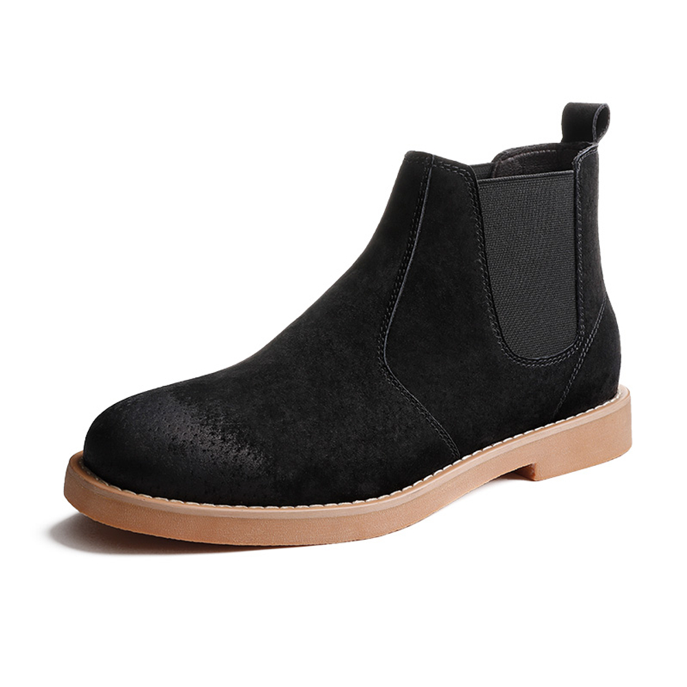 MR.A British Style Crew Chelsea Boots Men"s Yellow Brown