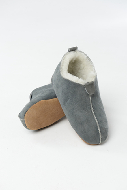 Меховые тапочки "Еврочуни" для дома, серые