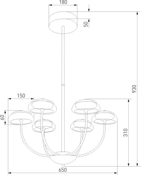 Потолочная люстра Fungo 50388 LED Черный Eurosvet