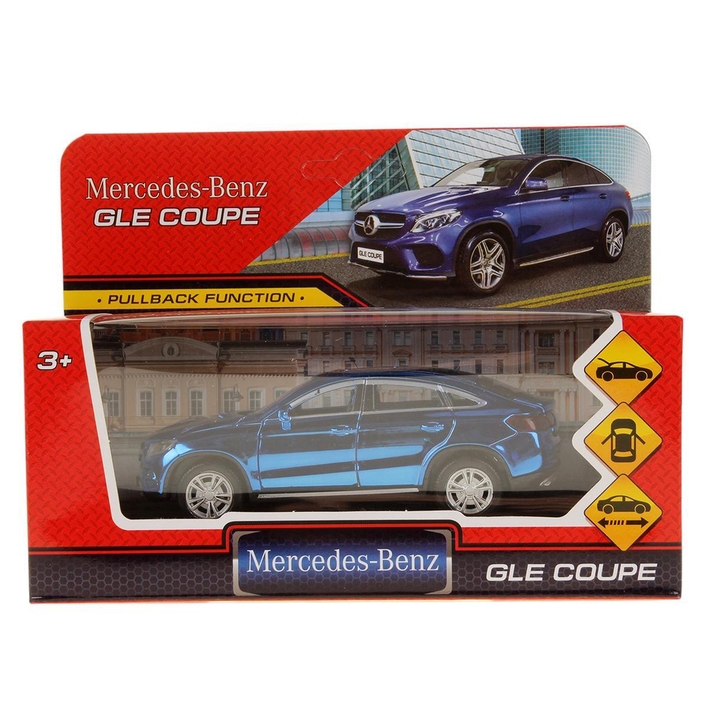 Модель ин. мет. "Mercedes-Benz Gle Coupe" 12см, двери, синий хром, коробка GLE-COUPE-BUCH (Технопарк)