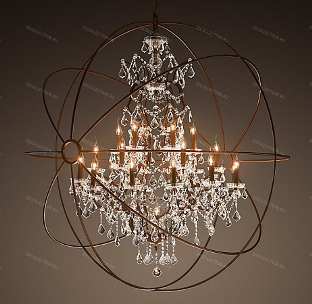 Люстра FOUCAULT'S ORB CLEAR CRYSTAL Restoration Hardware 68060231