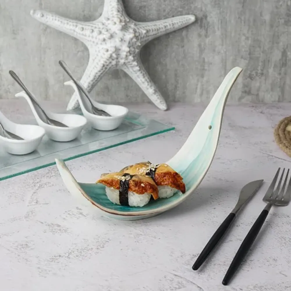 Блюдо для подачи 21*7,4 см h13,5 см для закусок Sea Blue Leaf Frutti di Mare P.L. [1]