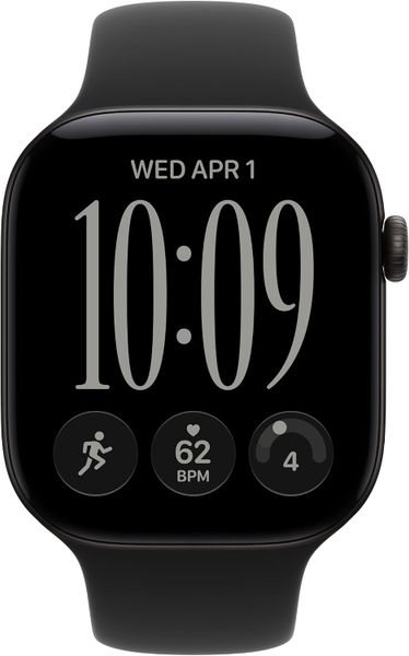 Умные часы Apple Watch Series 12 46 мм Black Aluminum Case with Sport Band (S/M) Черный | Black