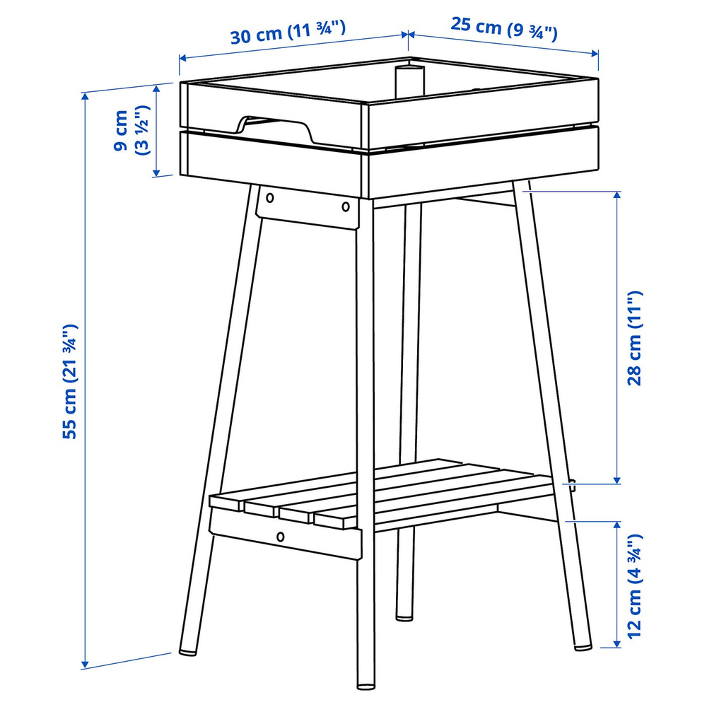 IKEA VANILJSTÅNG  (ИКЕА ВАНИЛЙСТОНГ)  -  Подставка для растения - сосна/чёрный 55 см