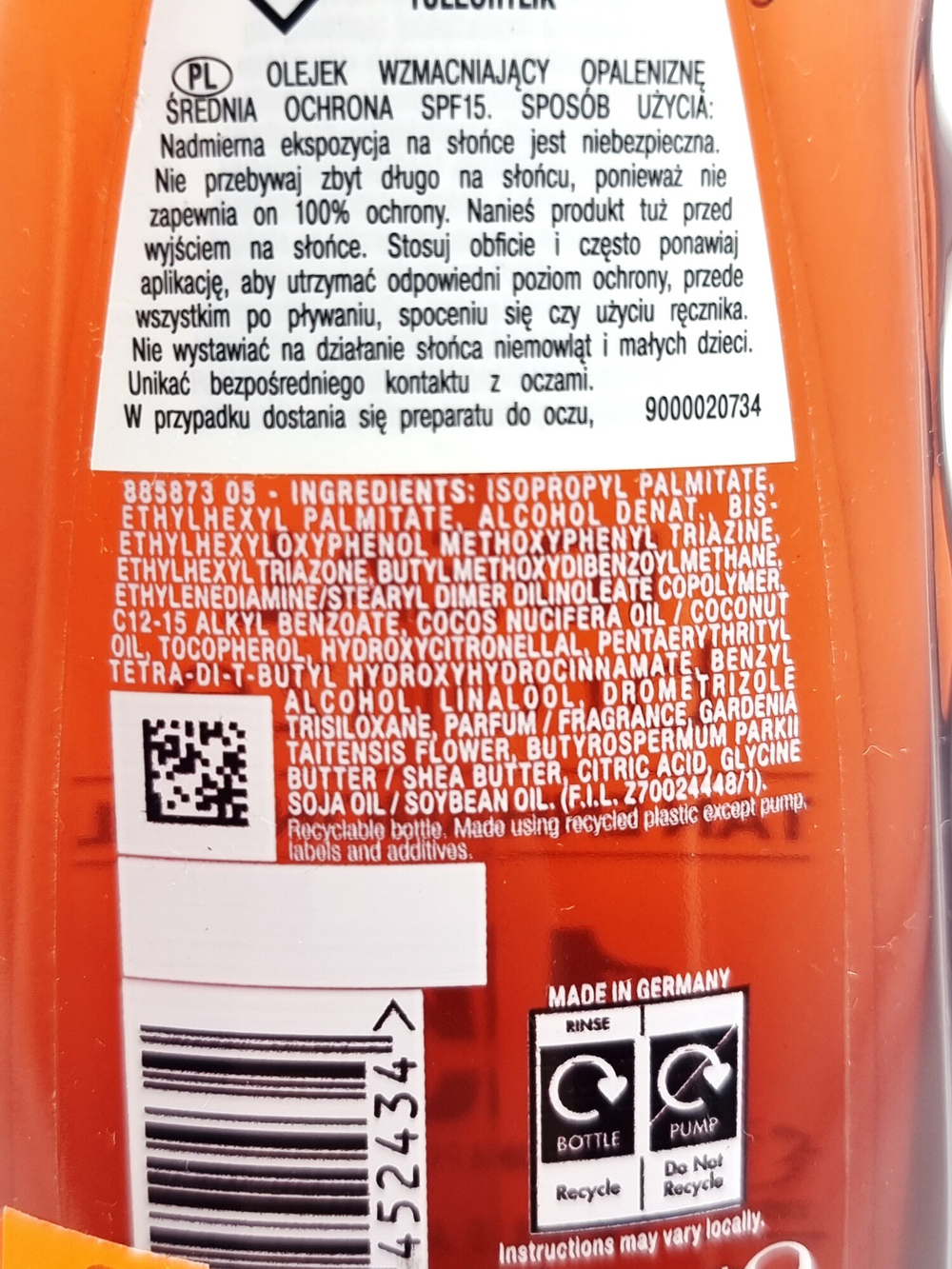 Garnier Ambre Solaire Масло усиливающее загар, SPF 15, водостойкое, 150 мл (Франция)