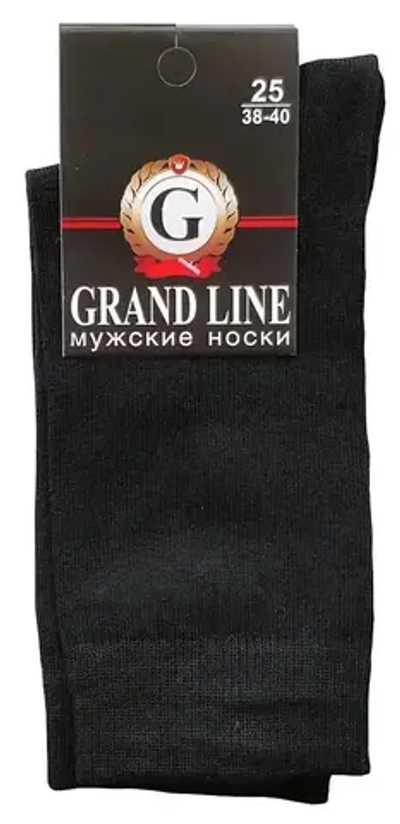 Носки мужские GRAND LINE (М-130), чёрный, р. 25