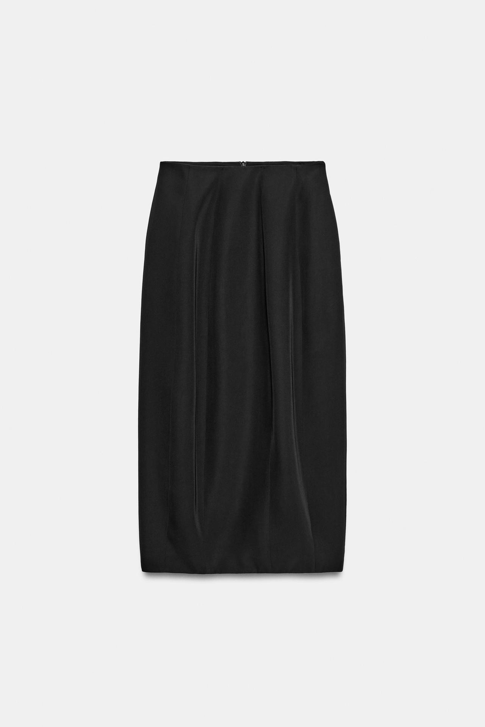 ZARA ЮБКА BARREL ZW COLLECTION, ЧЕРНЫЙ