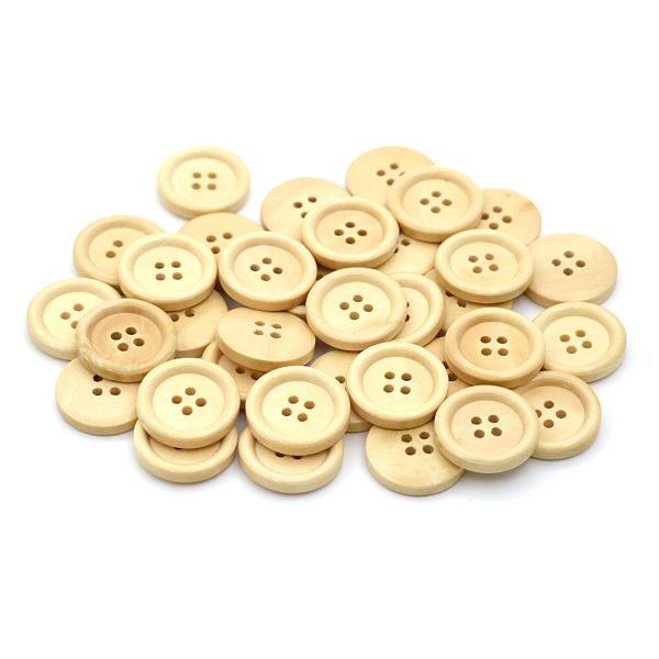 Пуговицы дерево 4 прокола 32L=20 мм, (Beige (бежевый)), 36 шт, 559770-1