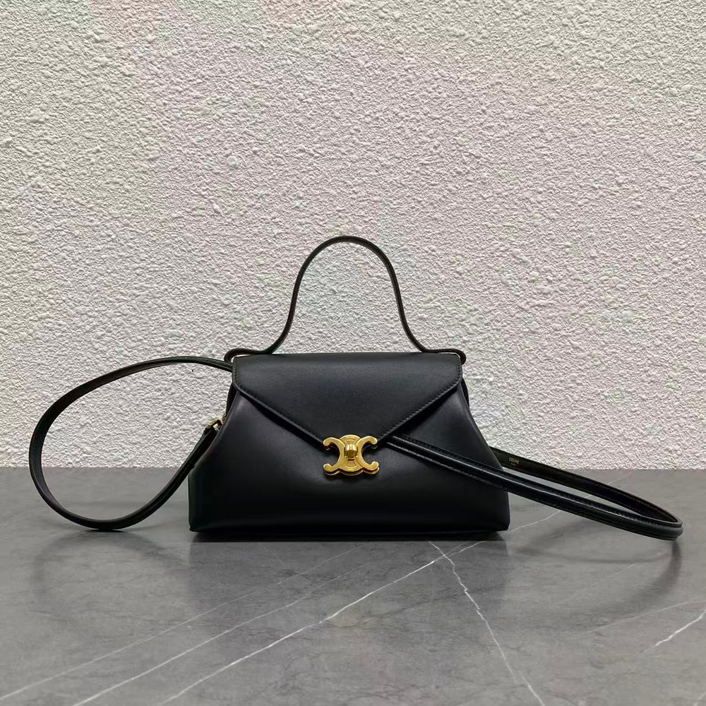 Сумка Celine Flair, чёрная, гладкая кожа — фото 2