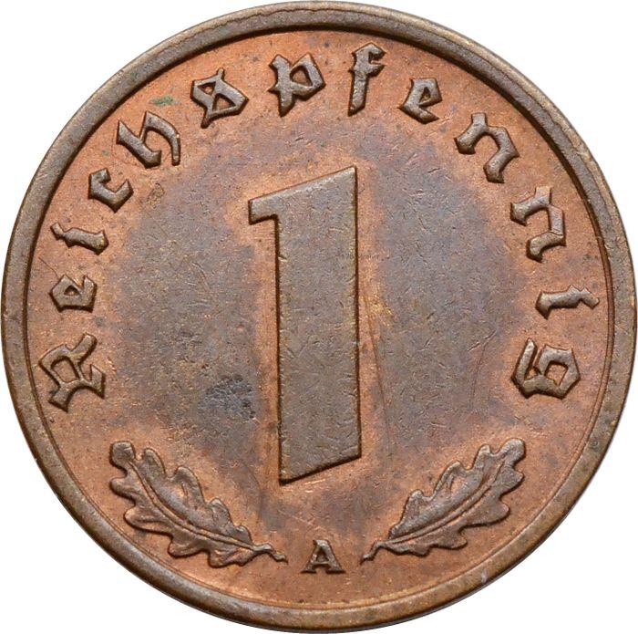 1 рейхспфенниг 1938 Германия (Третий рейх) "A"