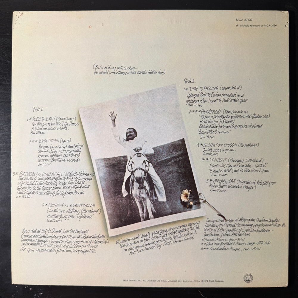 Pete Townshend – Who Came First (Канада 1980г.) Т