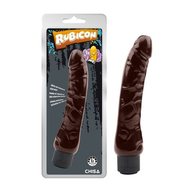 Коричневый вибратор-реалистик Cholocate Vibe Cock - 22,5 см. (Цвет: коричневый)
