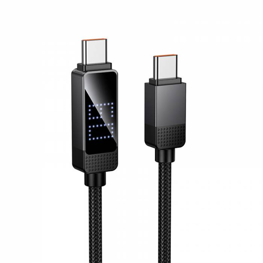 Кабель Type-C на Type-C Hoco U154 60W с дисплеем (black)