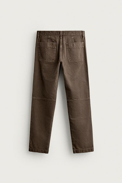 ZARA ДЖИНСЫ STRAIGHT FIT С КАРМАНАМИ 2026 TANAKA NY TYO LTD.©, КОРИЧНЕВЫЙ