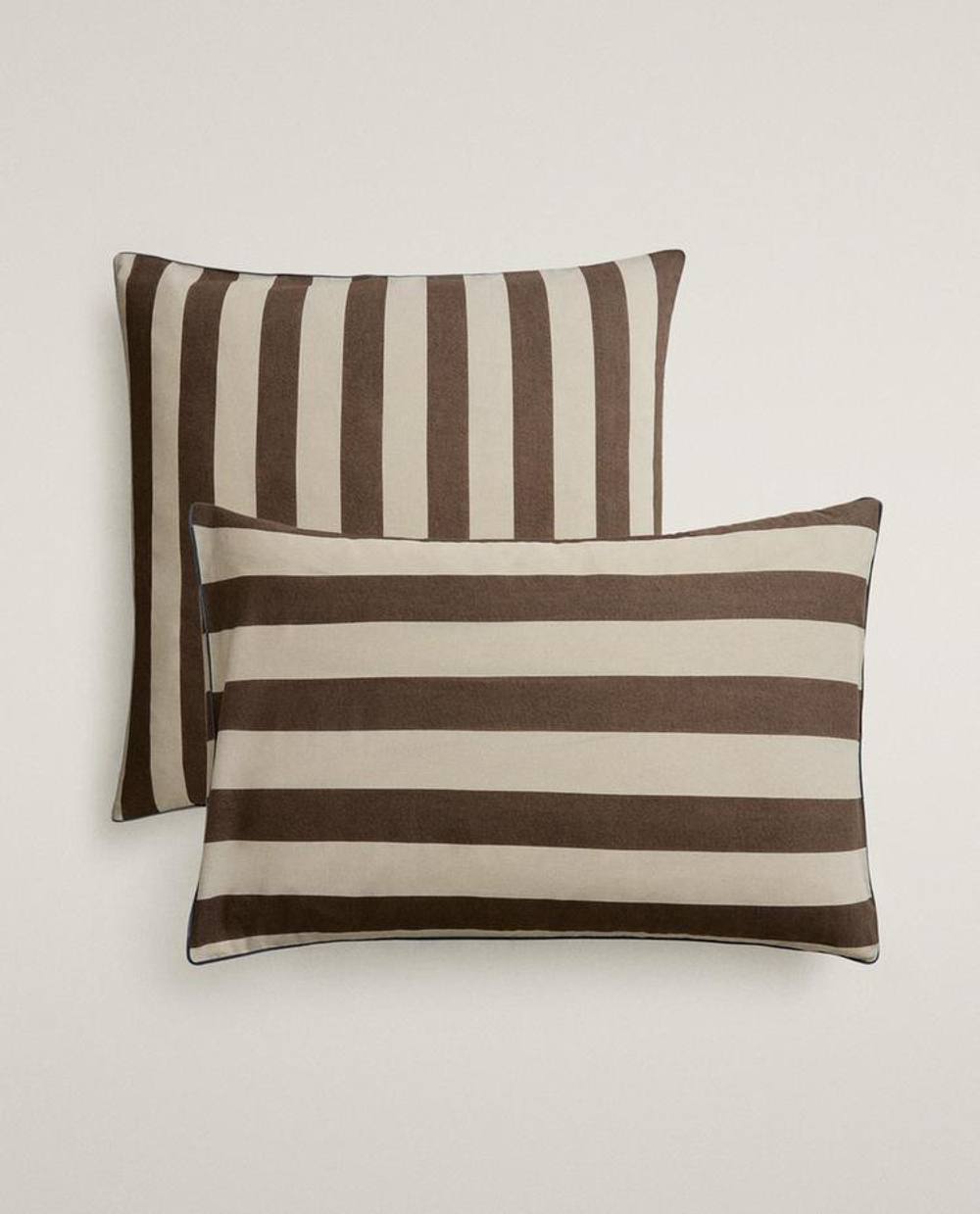 ZARA HOME НАВОЛОЧКА В ПОЛОСКУ, КОРИЧНЕВЫЙ