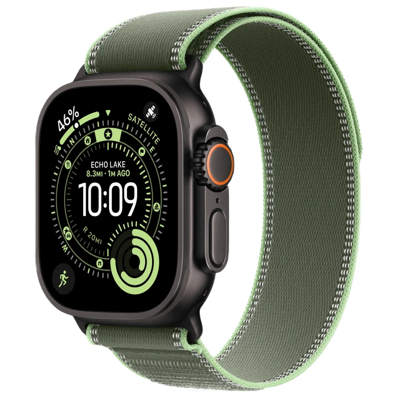 Умные часы Apple Watch Ultra 3, 49 мм, Black Titanium, ремешок Green Trail Loop S/M