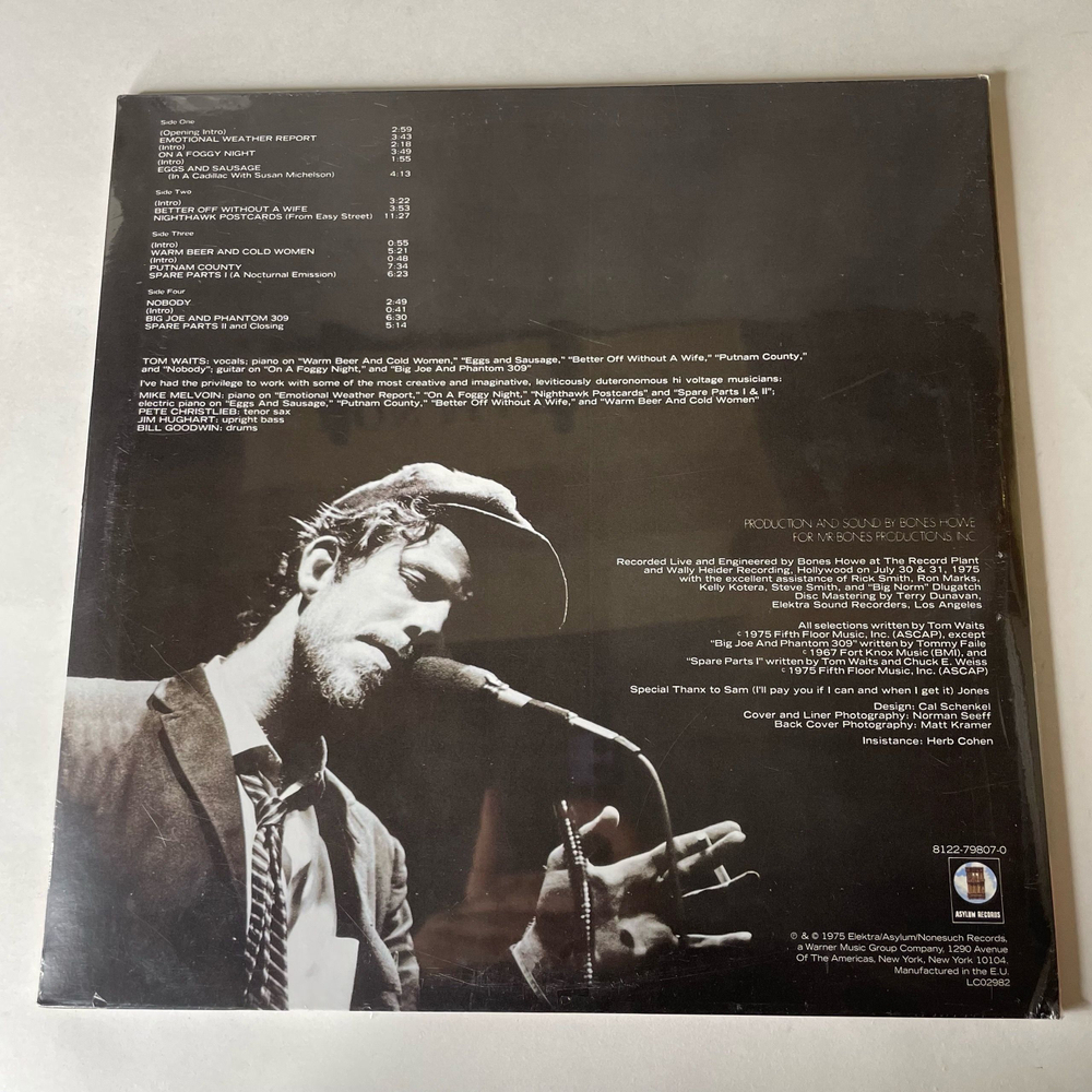 Винтажная виниловая пластинка LP Tom Waits Nighthawks At The Diner (EU 2010) (Запечатана)