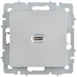 BRITE Розетка USB C 65Вт высокоскоростная зарядка РЮ12-1-БрА алюминий IEK