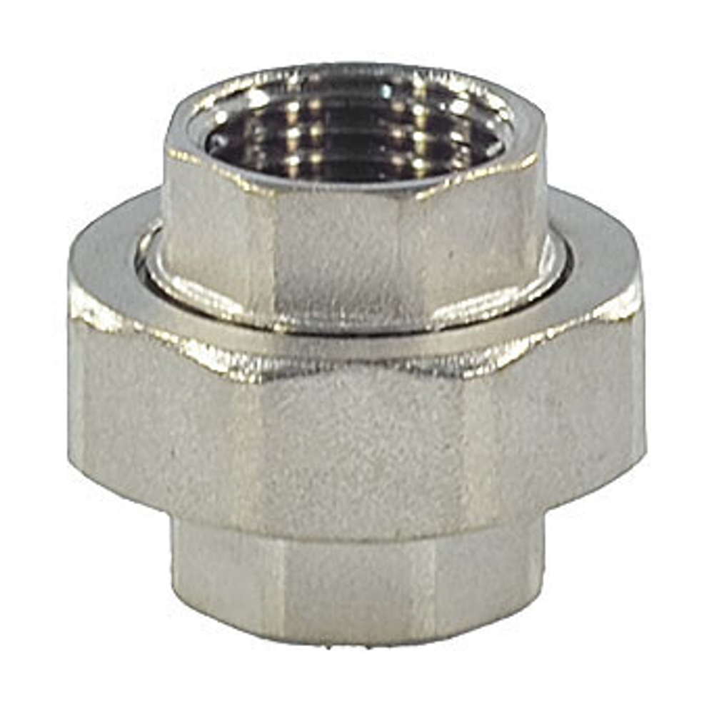 Соединитель латунь никель американка Ду 15 (1/2") прямой ВР/ВР SantechSystems