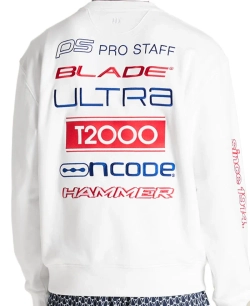 Мужская теннисная кофта Wilson Playstate Crew - bright white/varsity red