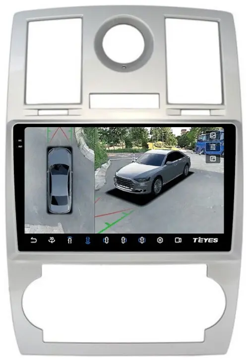 Магнитола для Chrysler 300C 2004-2007 (дорестайл) - Teyes CC3-2K-360 на Android 10, Быстрая, 2K QLED, CarPlay, 4G SIM-слот, 4 камеры в комплекте