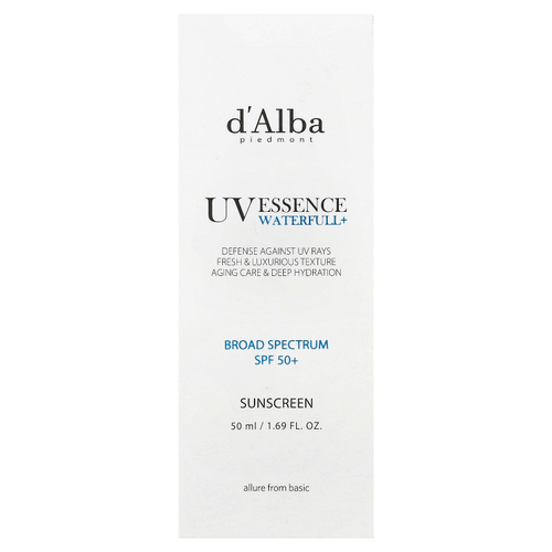 d'Alba, UV Essence Waterfull + Sunscreen, SPF 50+, 50 мл (1,69 жидк. Унции)