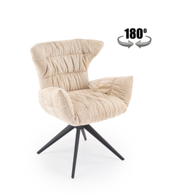 Стул HALMAR K595 бежевый/черный, поворотный