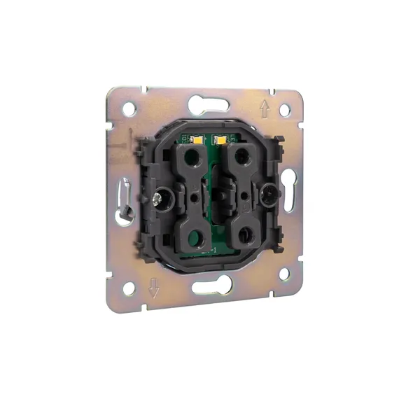 Выключатель двухклавишный с подсветкой KRANZ Miele Round Оникс KR-78-0714-3