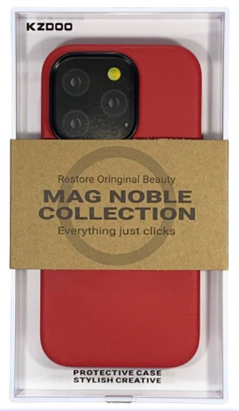 Накладка для i-Phone 14 Pro K-Doo Mag Noble кожаная красная