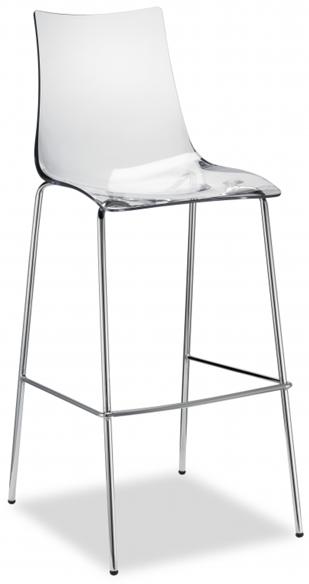 Стул барный прозрачный Scab Design Zebra Antishock, хром, прозрачный