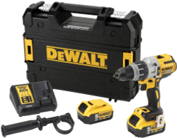 Ударная дрель-шуруповерт DEWALT DCD996P2, 18 В, 2250 об/мин, 38250 уд/мин, с 2 АКБ 5 Ач и ЗУ, в кейсе