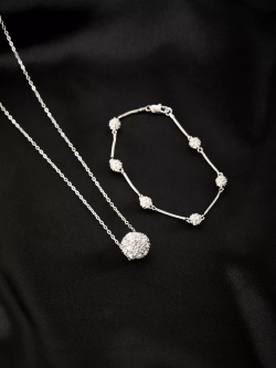 Кулон Серебряный шарик с кристаллами Swarovski