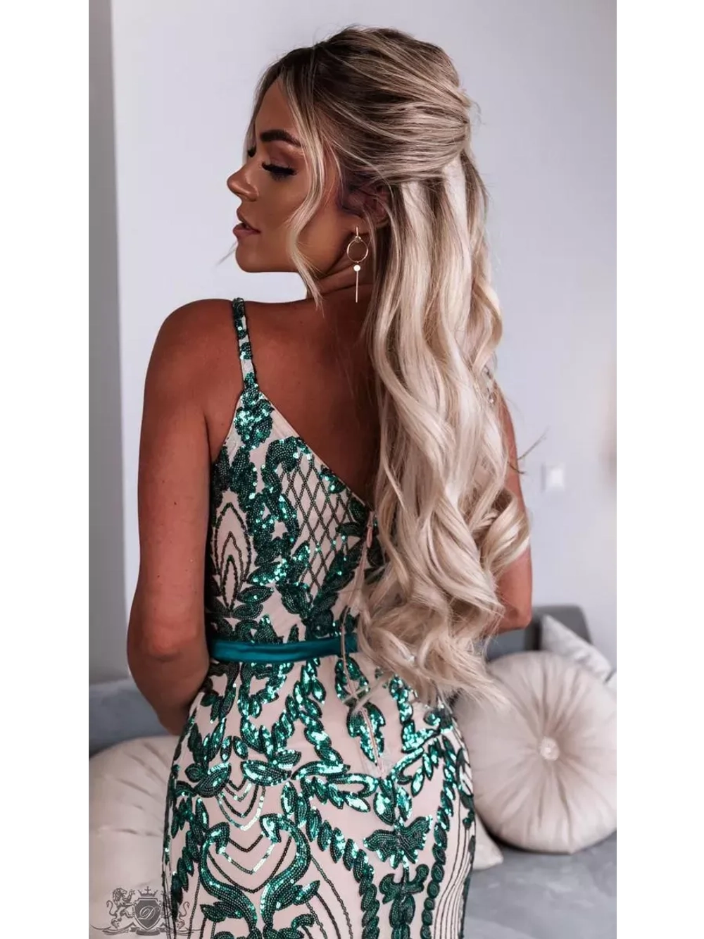 изумрудное макси платье + plus size