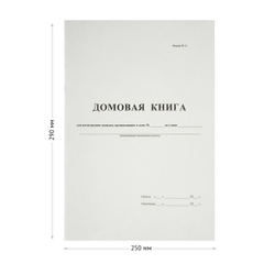 Домовая книга А4, 16л., на скрепке, блок офсетный, OfficeSpace