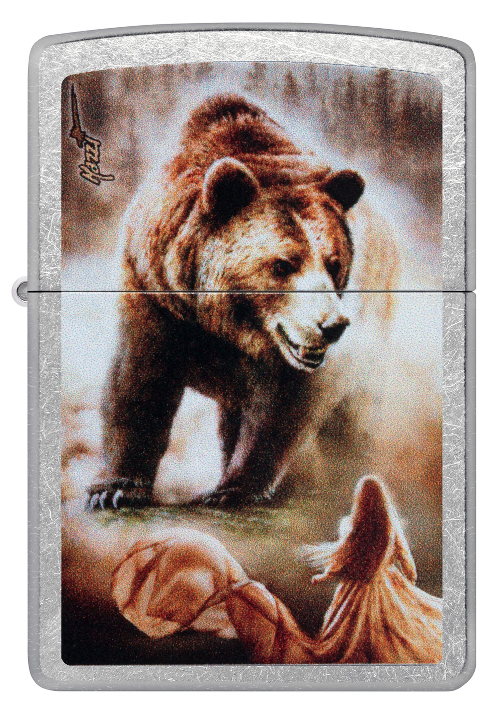 Зажигалка Zippo Mazzi® с покрытием Street Chrome, латунь/сталь, серебристая, 38x13x57 мм