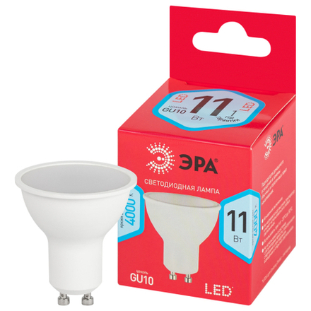 Лампа светодиодная ЭРА RED LINE LED MR16-11W-840-GU10 R 11Вт софит нейтральный белый свет GU10