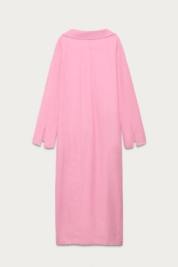 ZARA X MARISA BERENSON ПЛАТЬЕ-ТУНИКА 100% ЛЬНА, РОЗОВЫЙ
