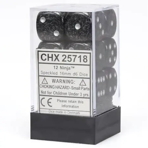 Chessex 12-D6 set (16mm) - Speckled Ninja