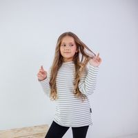 Лонгслив оверсайз "Полоска Пепел" подростковый