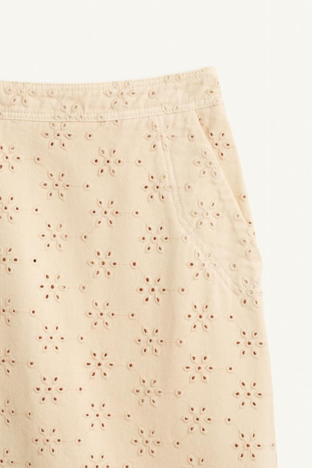 ZARA ЮБКА МИДИ ИЗ 100% ХЛОПКА, ПАСТЕЛЬНО-ЖЕЛТЫЙ