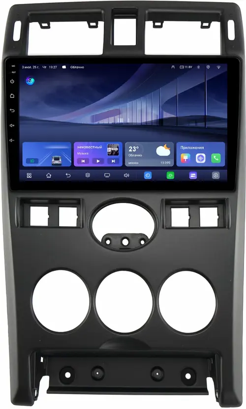 Магнитола для Lada Priora 2007-2013 (рамка тип 2) - Kuberg QLed, Android 14, TS105, Быстрейшая, CarPlay, SIM-слот