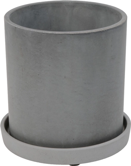 Горшок бетонный Грэй d15см h15см v1,8л, цилиндр, серый