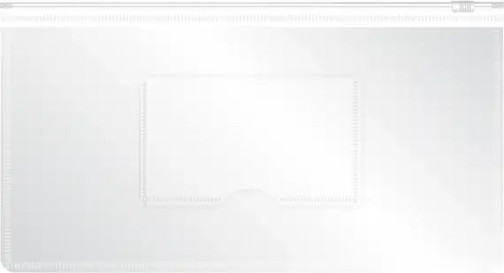 Папка на молнии Бюрократ -BPM6AWT A6 150x265мм полипропилен 0.15мм карм.для визит. цвет молнии белый